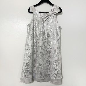 Biscotti Silver Sequins Girls Formal Dress Sz 8